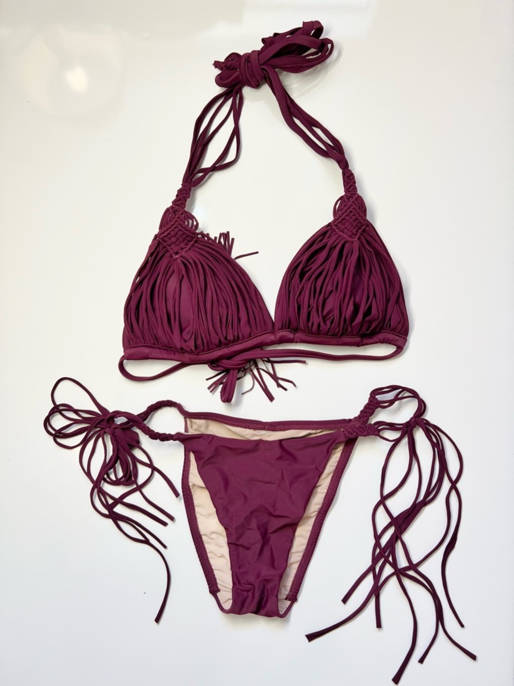 PQ Swim Matching Two Piece Bikini Triangle Top & Tie Bottom
